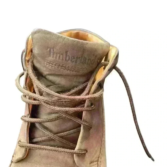 Timberland boots Vintage size 6.5 Made in Macau great quality brown leather - Picture 10 of 11